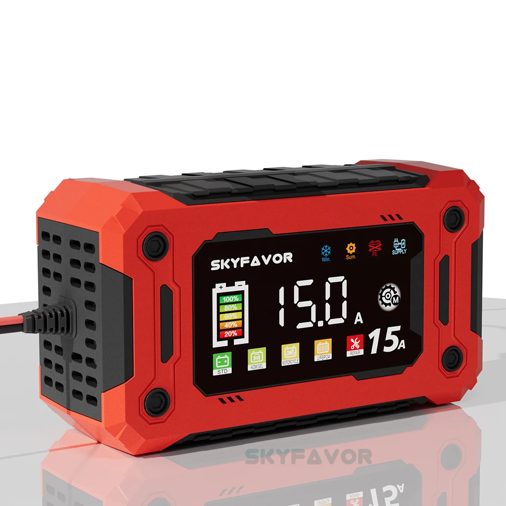 New products 12V battery charger 12V 15A power supply function automatic Universal agm gel lead-acid lifepo4 battery charger