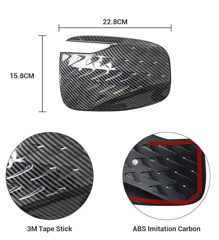 Bil Exteriör dekoration Trims Tillbehör ABS Imitera Carbon Bilreservdelar Laddningsport lock för BYD ATTO 3 Yuan Plus leverantör