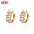 Rose Earrings Rose Earrings Fashion Jewelry Beautiful Rose Gold Huggie Designed Earrings With Clear Zirconia Stone