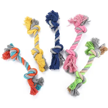 Durable Bite Dog Toy Flossy Chews Cotton Rope Tug Dog Rope Playing Knot Interactive Dog Rope Chew Toy
