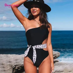 Dear-Lover Asymmetric Cutout Belted Swimwear Women One Piece Swimsuits for Women 2023