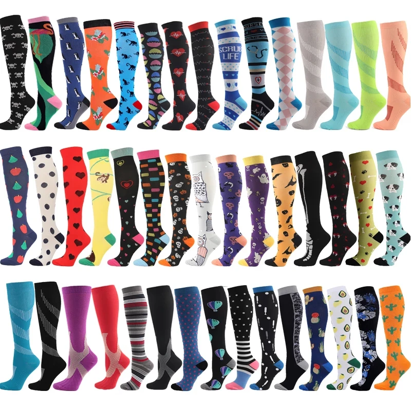 Wholesale Knee High Socks Long Cycling Medical Stockings for Running 20-30 mmhg Nurse Compression Socks
