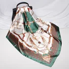 Silk Wholesale Luxury Designer Fashion Luxury Imitated Twill Satin Silk Scarf 90x90 For Women Spring