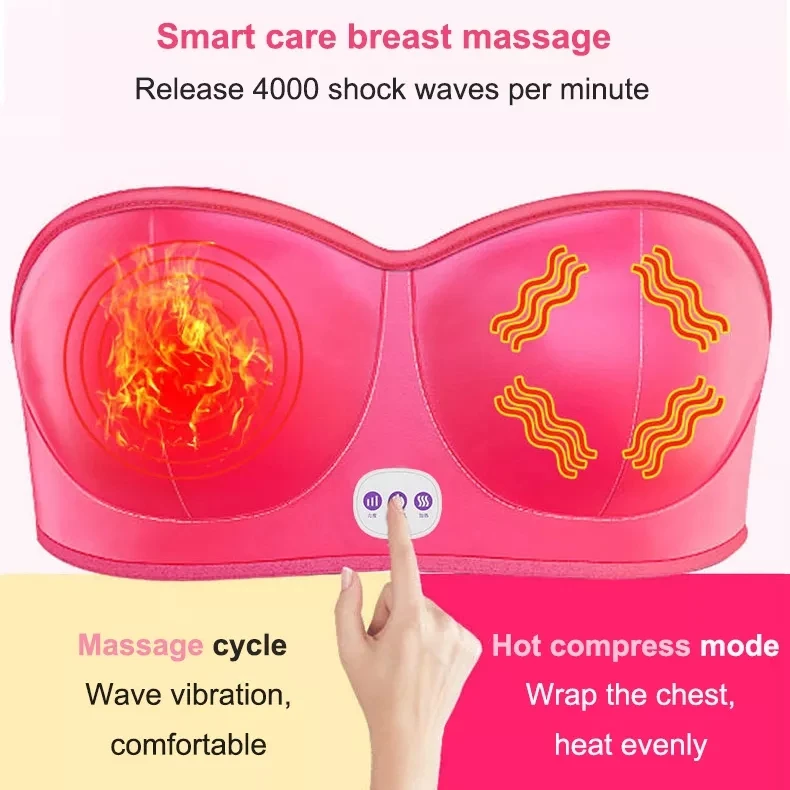 Electric Breast Massage Bra Enhancement Instrument Hot Compress