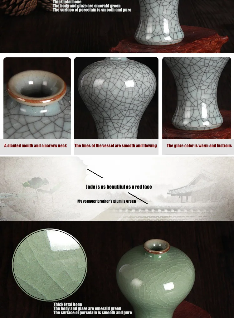 product wholesale celadon vase en cramique modern decorative ceramic porcelain bud flower mini ceramic vases for home decor719-9