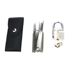 YH9232 Transparent Practice Padlock With 12pcs Unlocking Lock Picks Set Key Extractor Tools