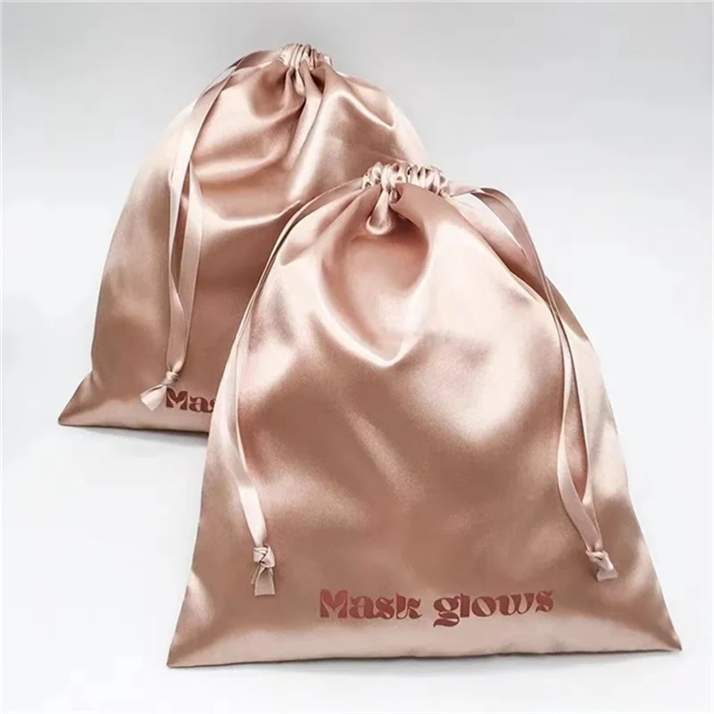 CH Wholesale High Quality Sustainable Custom Logo Small Luxury Gift Packaging Silk Satin Drawstring Jewelry Pouch Bag