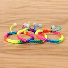 Bracelets Rainbow Macrame Multi-Colour Handmade Braided Cord Thread Friendship Bracelets Ankle Jewelry Gift