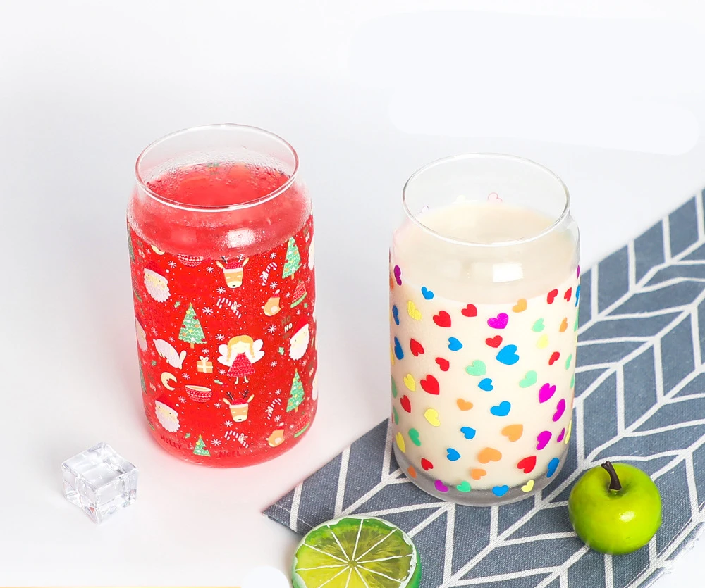 DD539 Temperature Sensing Water Cup Beverages Glass Beer Mug Clear Tumbler Milk Cold Color-changing Glass Drinking Cups