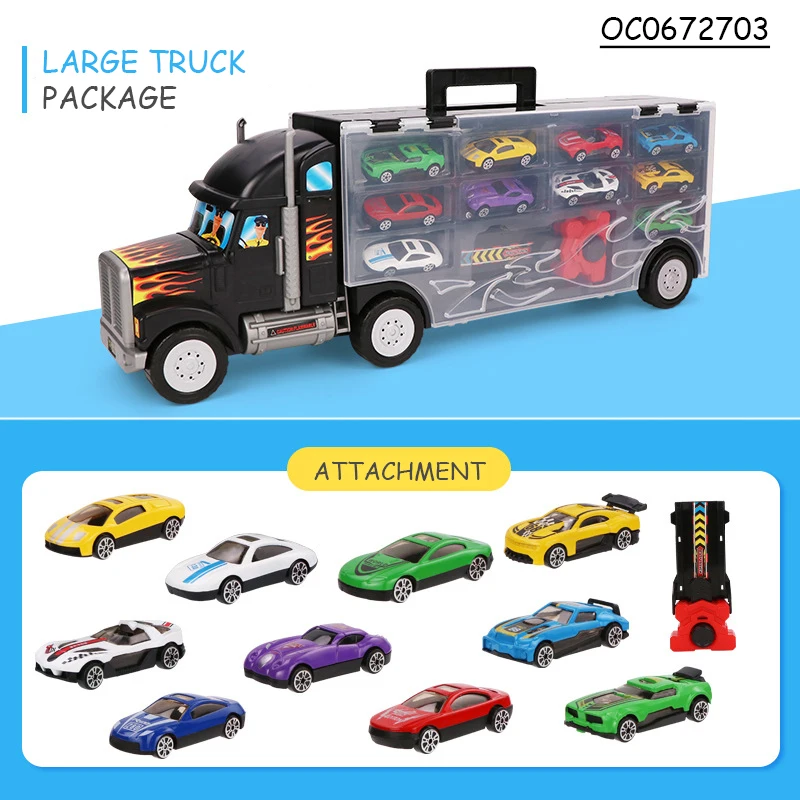 Big storage transport container truck metal diecast model set toy car for big kids