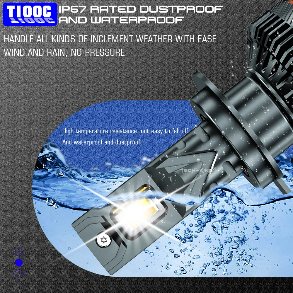 TECH-KING High Quality Auto Lights Head Lamps H1 H3 H4 H7 H11 9005 9006 9012 6000K 4300K 3000K Flash Four Mode LED Headlights