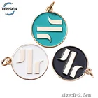 Round Charm Name Pendant Round Shape Necklace Charm Logos Zinc Alloy Branded Enamel Name Pendant For Bracelet Fitting