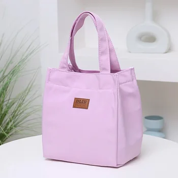 2024 new fashion style canvas handbag with custom logo and zipper lunch bags for adults shoulder gocery