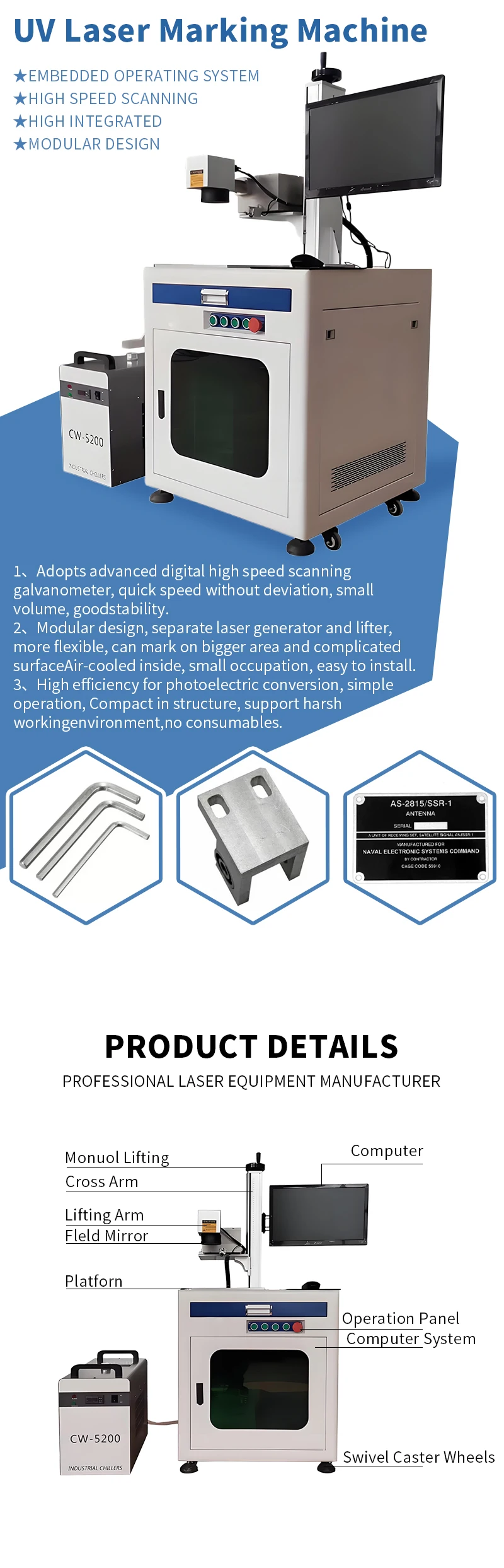 Industrial UV Flying Laser Marking Printer Machine High-Accuracy 3W for Home Use Supports AI Graphic Format Factory Price