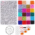 Amazon Hot Selling Glass Seed Beads Alphabet Letter Beads Glass Beads Set For Jewelry Making DIY Set Kit