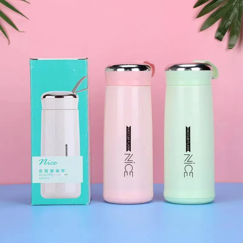 Wholesale New portable rope children's drinking utensils outdoor leakproof 350ml Double Wall Glass Cup Water Bottle