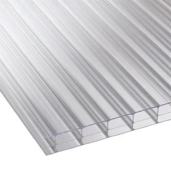 Desu 2.1m width clear transparent 4mm 8mm 10mm twinwall double layer hollow polycarbonate sheet for greenhouse veranda