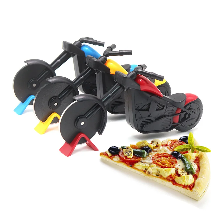 New Arrival Motorcycle Shape Pizza Slicer Stainless Steel Pizza Wheel and Cutter for Non-Stick Pans