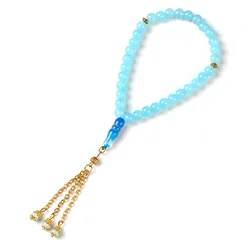 YS133 Wedding Gift Turkish Rosary Beads Glass Necklaces Handmade Religious Blue Customized Size Prayer Beads Muslim 33 Pcs LANGE