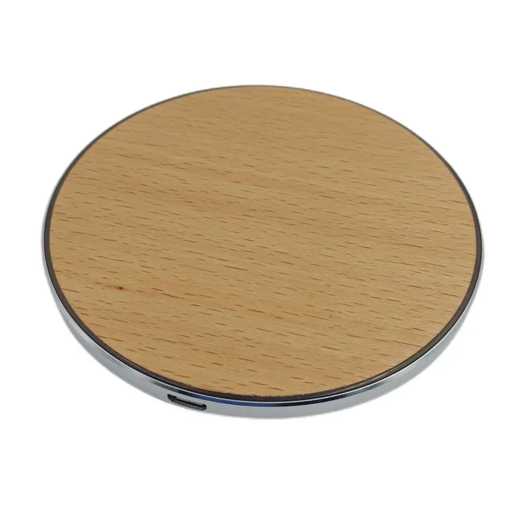 UUTEK X8-W Universal 15W Wood Wireless Charger for Smart Phone Portable Charger Round Desktop Fast Charger