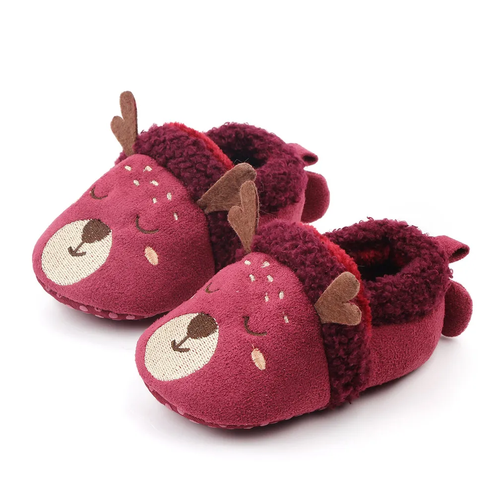 Baby Boys Girls Soft Plush Slippers Animal Boots Toddler Infant Crib Shoes Winter House Shoes details