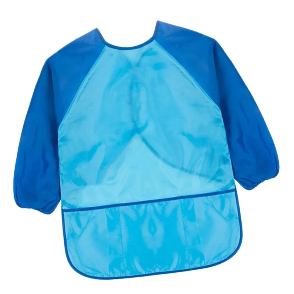 Polyester Kids Long Apron With Sleeve Painting Antifouling or Kitchen Cooking Children Aprons