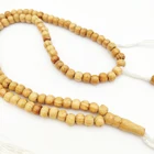Wood Necklace Wood Natural Natural Color Wood Bead Necklace Beaded Tassel Necklace Rosary