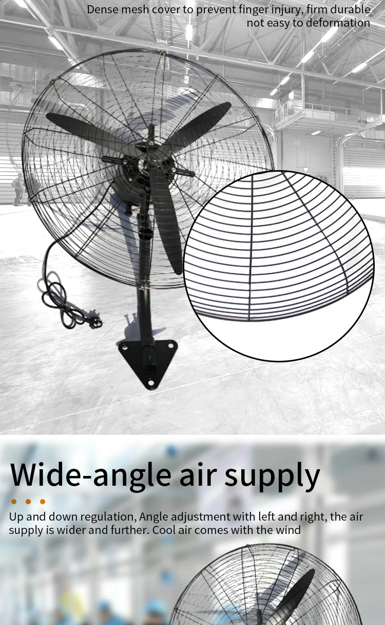 Industrial Wall Mounted Fan, Copper, Electric, Metal - detail 12