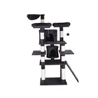 Cat Safety Guardrail Design Comfortable To Play Modern Large Cat Tower Tree With Hanging Ball