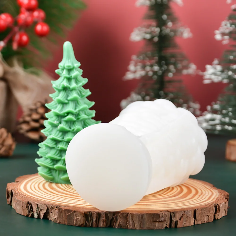 High Quality 3D Resin Mould Food Grade Christmas Tree Soap and Candle Mold for Home Craft Cake Tools