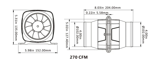 Inline Duct Fan, Plastic, NIMIB1-130-01 - detail 16