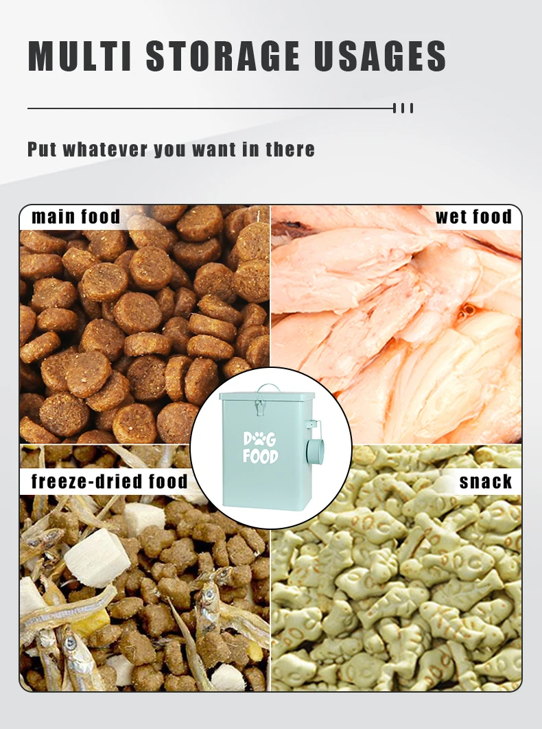 27 L Capacity Durable and Anti-rust Large Pet Food Storage Container for Dog and Cat