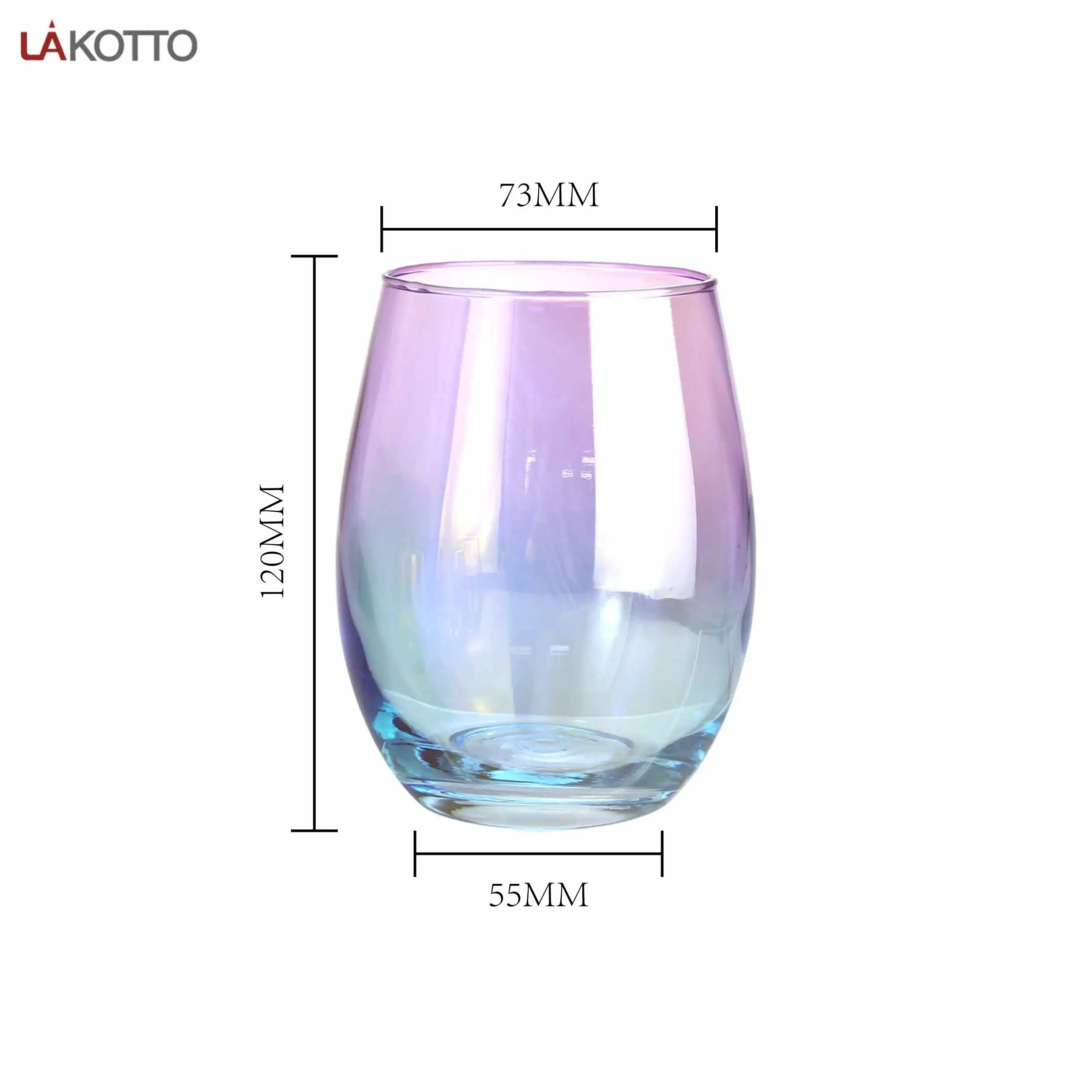 Wholesale Hot Selling Fashion Luxury Electroplated Full Colour Glass Tumbler Glass Cup for Wine