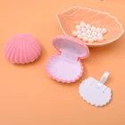 Jewelry Box Shell Pink Velvet Clam Jewelry Necklace Box Shell Pendant Gift Box Wedding Engagement Ring Box