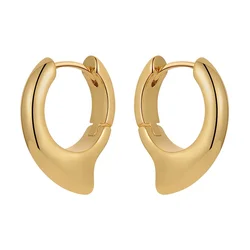 Original Design 18K Gold Plated Brass Jewelry French Piercing Earrings For Women Accessories Hoop Earrings E221393