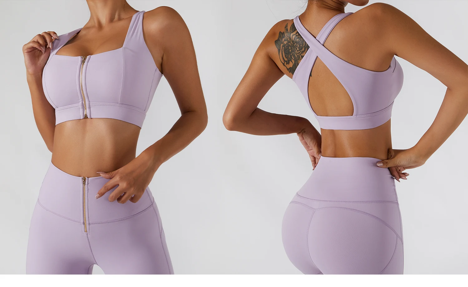 Custom Sexy Front Zip Women Gym Sports Bras Hollow Cross Backless Fitness Yoga Tops