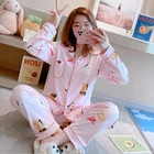Sleepwear 2021 Spring And Autumn Sleepwear Woman V-neck Long Sleeve Two-piece Household Clothes