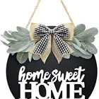 Welcome Home Sweet Home Sign For Front Porch Door Decor Farmhouse Wreath Sign