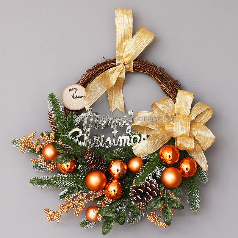 product 2025 online hot sale christmas wreath and garland set decorated 6pcs per pack-7
