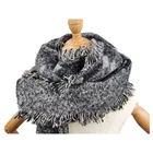 Hijab New Pop Geometric Patten Boho Design Shawl Women Autumn Winter Bevel Edges Lurex Hijab Scarf
