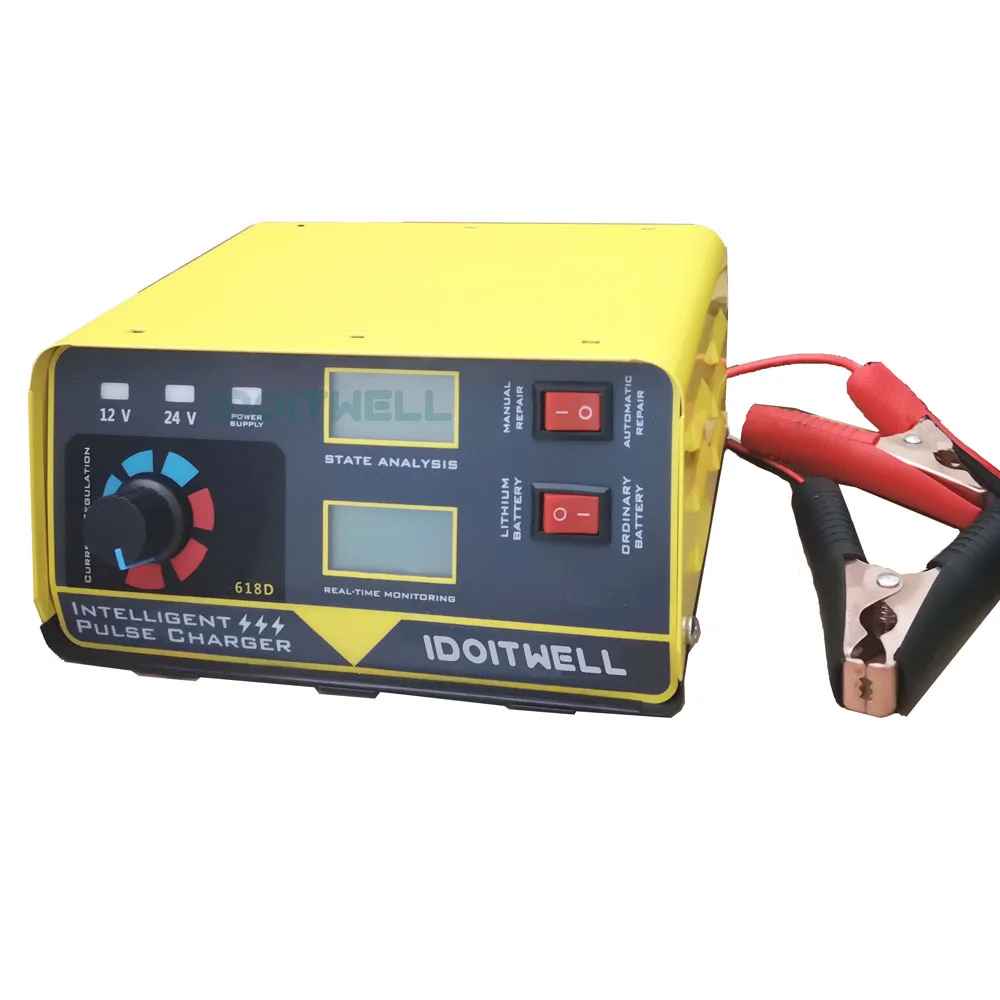 Universal 12V 24V adjustable Trickle charger 12V 20A 24V 10A smart Maintenance-free Dry Water Gel AGM Solar battery charger