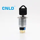 Switch Lock 19mm 2 Position Maintained Type Lock Metal Key 3 Position Push Switch For Electric Scroots