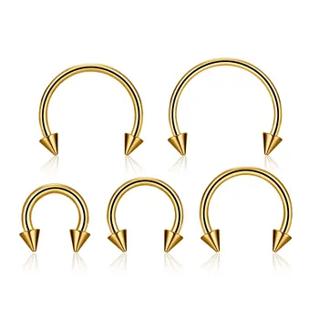 G23 Titanium Daith Piercing Spike Horseshoe Septum Ring  Nose Rings Helix Earring Cartilage Body Piercing Jewelry