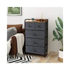 Furniture Customized 5L-608 Sofa And Living Room Furniture 5 Drawers Storage Tower Black Chest Fabric Drawer Organizer