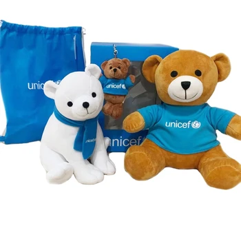 UNICEF China CE manufacturer soft Christmas toy animal teddy bear stuffed brown baby doll toy plush teddy bear with Tshirt