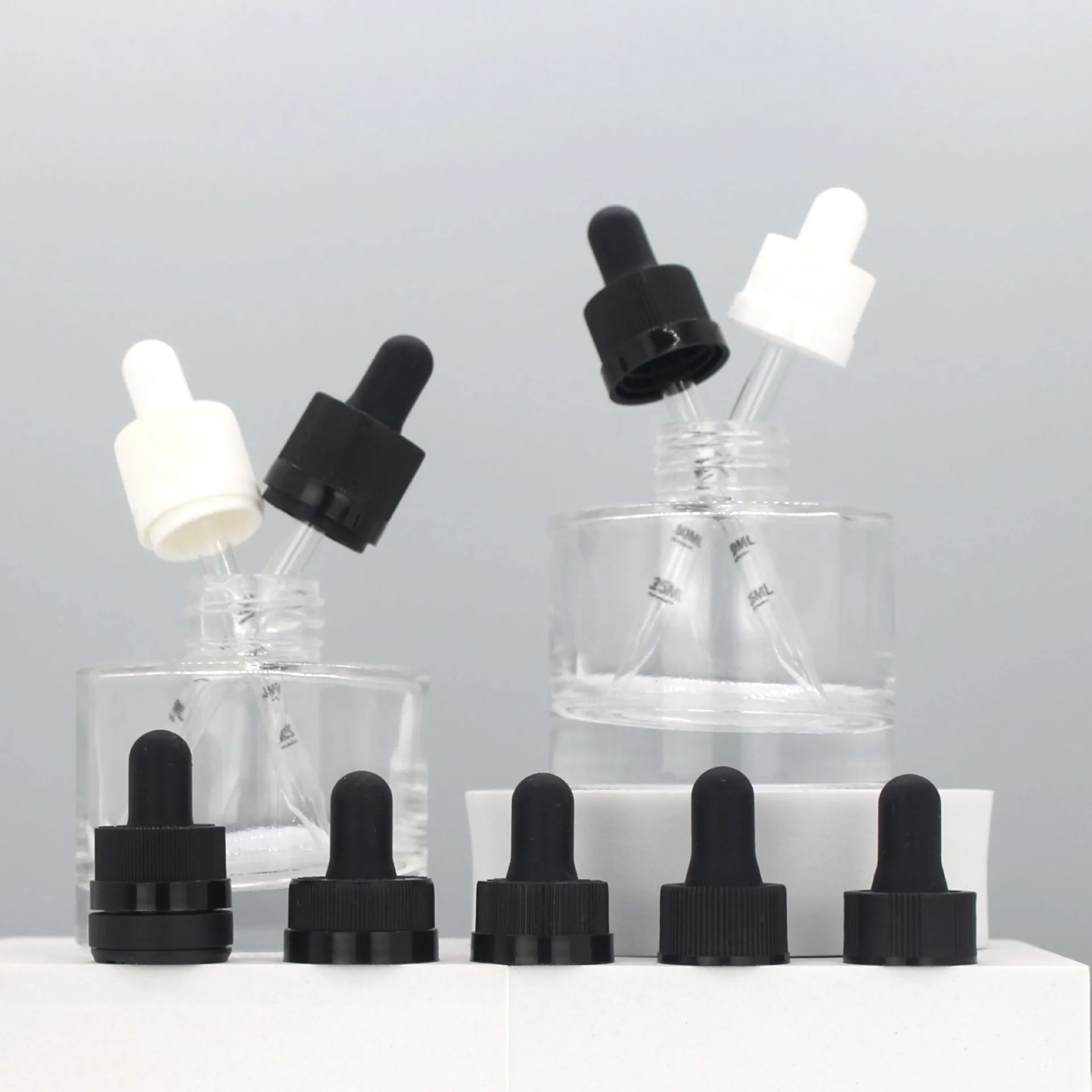 410 measured marked 1ml glass graduated dropper  essential oil  dropper cap  white anti theft dropper cap-27