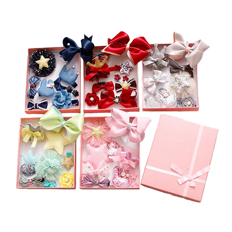 Fashion children's headwear bowknot girl's hair clip crown hairpins for children hair card ornament set gift box
