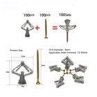 100 Wall Plug Nylon 13*36mm 100 Sets / Bags Plastic Nylon Winged Butterfly Toggle Anchor/hollow Wall Plug