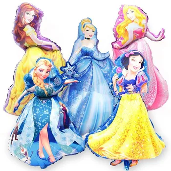 For Baby Shower Kids Birthday Party Supplies Wedding Jumbo Snow White Cinderella Elsa Princess Foil Balloon