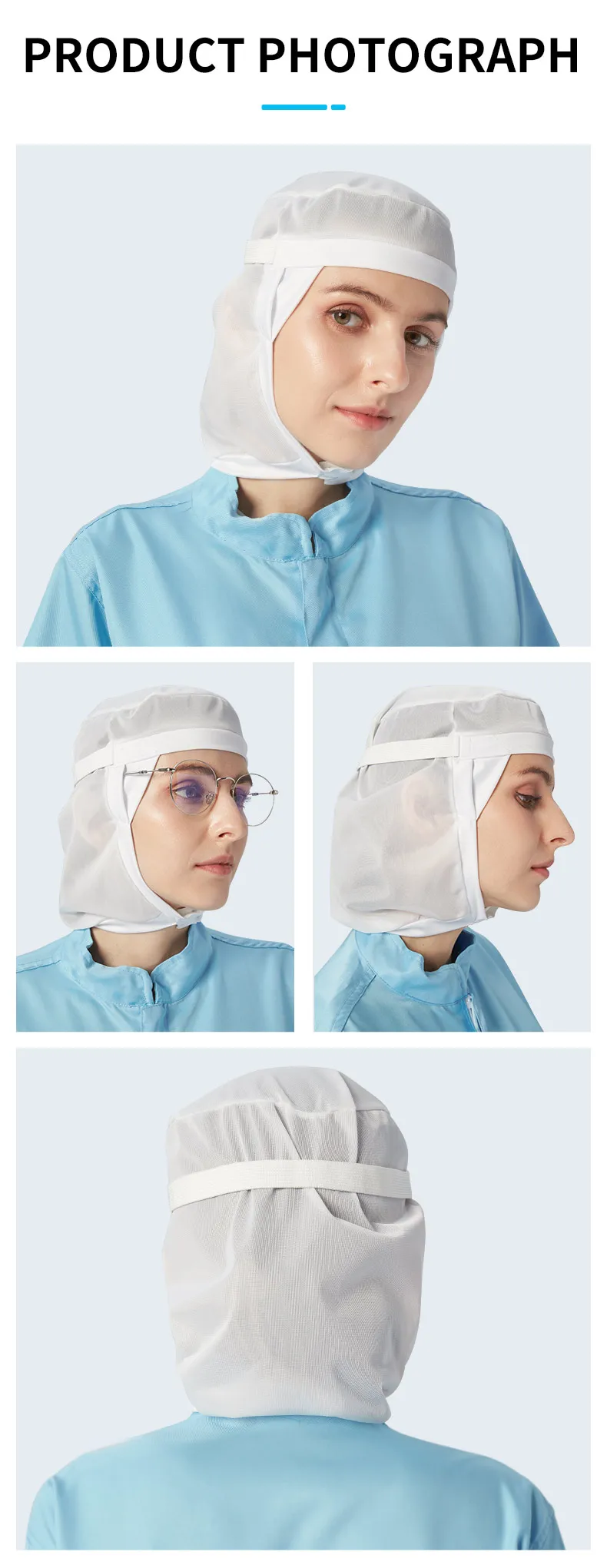 Polyester-Cotton Food Processing Cap for Hospital Cleanroom and Food Factory - Breathable Dustproof Workshop Cap